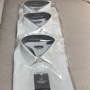 Van Heusen Mens White Shirts- Package of 3 - Brand New!